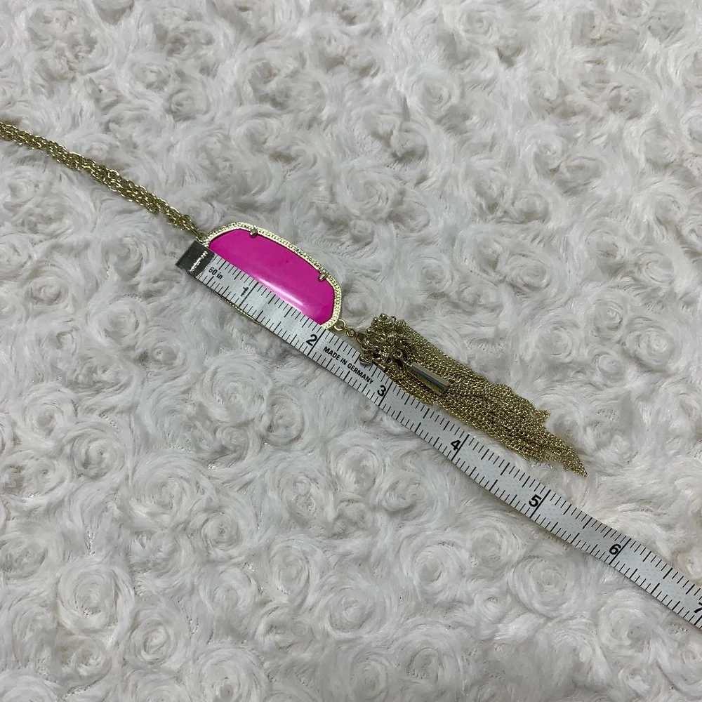 Kendra Scott Rayne Gold Long Pendant Tassel in Magenta